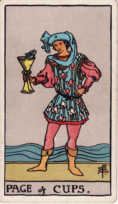 Page of Cups from the historical Rider–Waite–Smith deck
