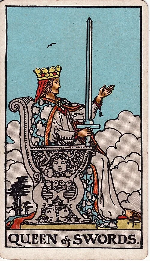 Queen of Swords from the historical Rider–Waite–Smith deck