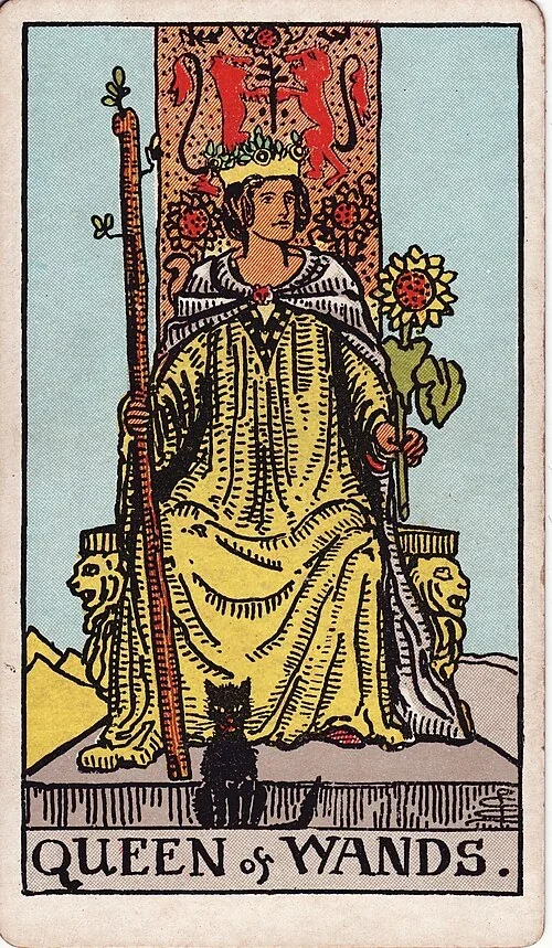 Queen of Wands from the historical Rider–Waite–Smith deck