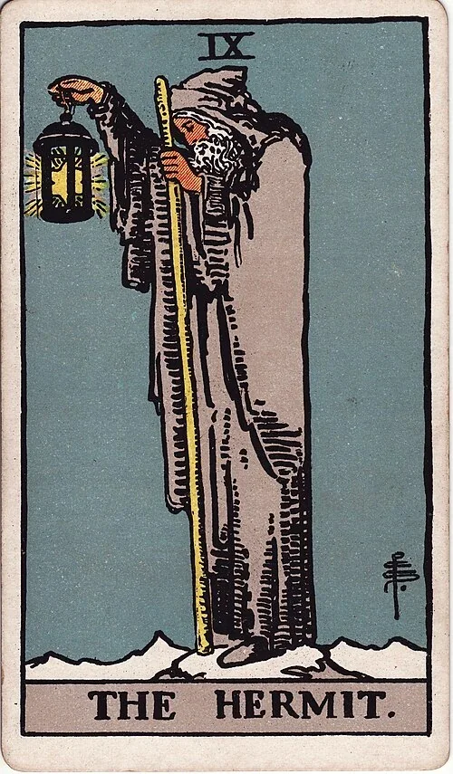 The Hermit from the historical Rider–Waite–Smith deck