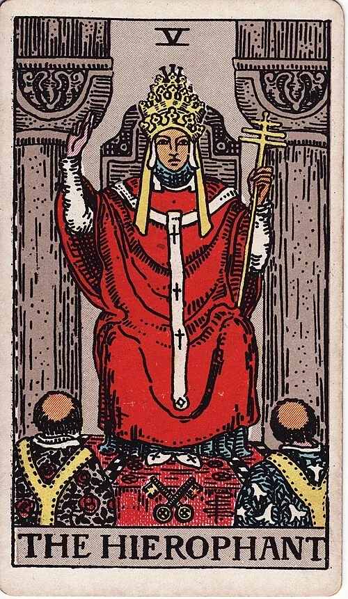 The Hierophant from the historical Rider–Waite–Smith deck