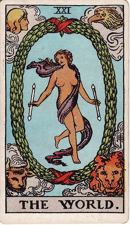 The World from the historical Rider–Waite–Smith deck